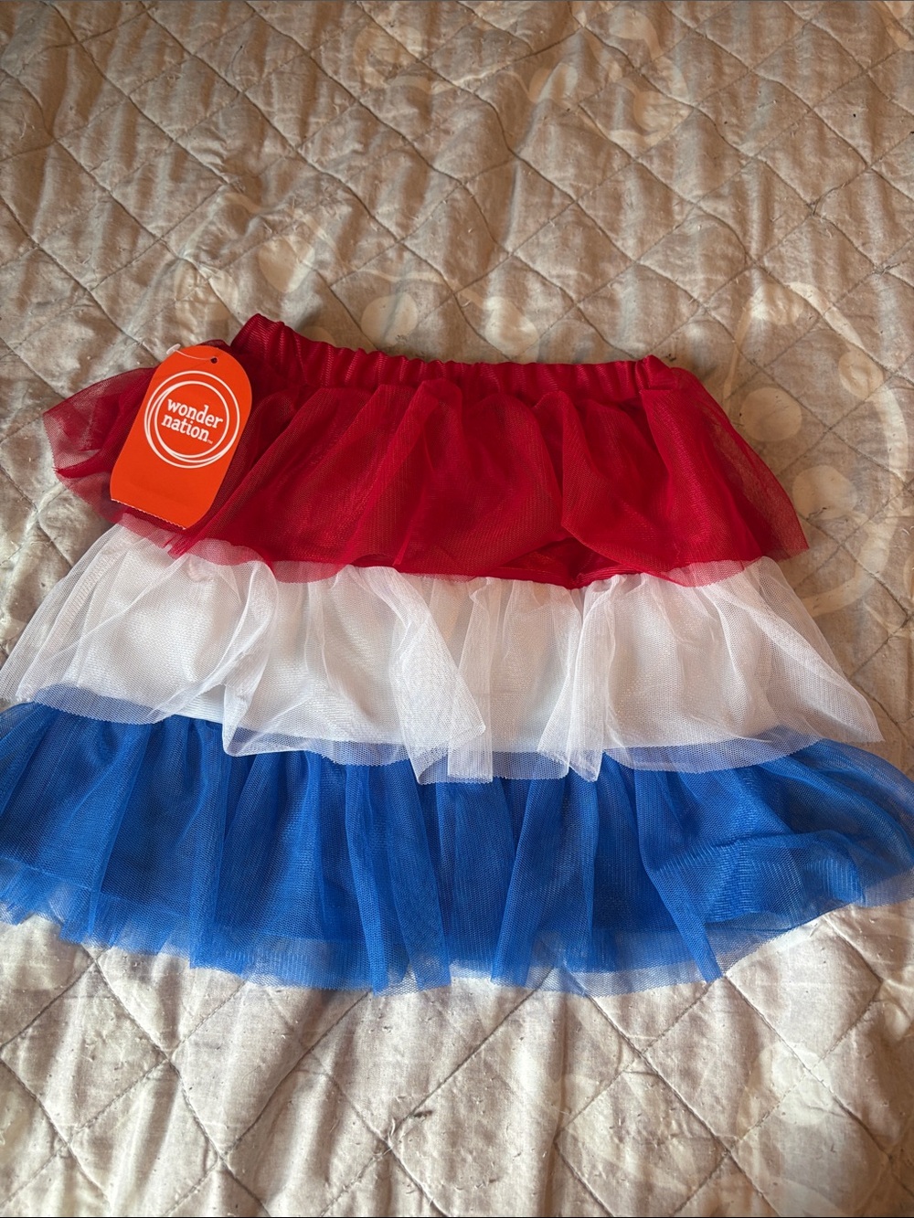 wonder nation Red White Blue Layered Tulle Skirt Size XS (4-5)